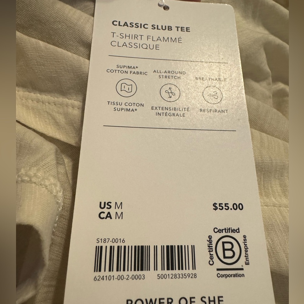 Athleta Women's Classic Slub Tee Size in Pelican Cream color. retail $55 NWT - Picture 11 of 13